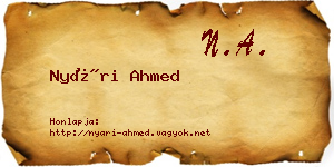 Nyári Ahmed névjegykártya